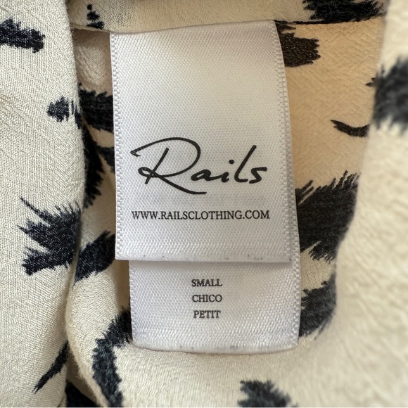 RAILS Whitney Print Shirt | Ivory Animal Mix | Button Down | Size Small | Flawed - Picture 3 of 7